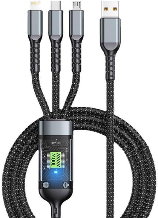 PowerLink Trio: 3 - in - 1 Rapid Charger Cable 100W - xclusivecc